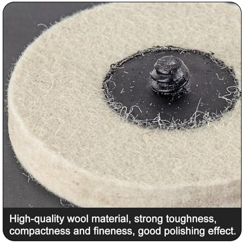 Image of FPPO 3 inch 10pcs Sanding Pad Wool Felt Quick Change Discs,Surface Polishing Buffing Pads Wheel (Pack of 2)