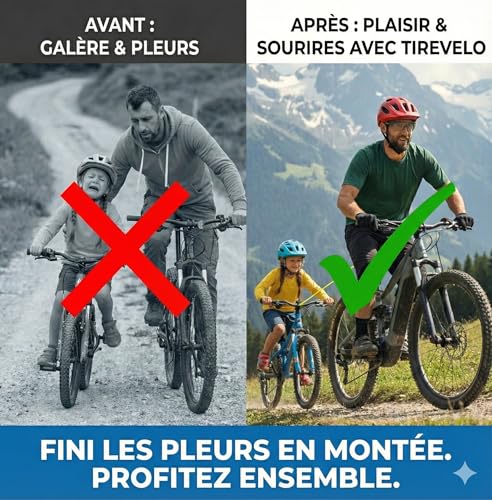 TIRE-VELO V3 2024 – Système de remorquage vélo Enfant/Adulte (Jusqu’à 90 kg) – Enrouleur Compact + Sangle élastique 3 m – Installation Rapide 30 s – Conçu & assemblé en France – vue 4
