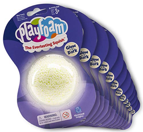 Educational Insights Playfoam Glow in the Dark Jumbo Pod, Set of 12 | Non-Toxic, Never Dries Out | Sensory, Shaping Fun, Arts & Crafts For Kids, Great for Slime | Perfect for Ages 3 and up