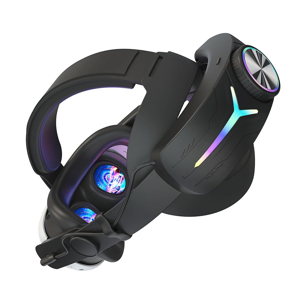 Qut 3 Sangle tête,Remplement pour Meta Qut 3 Elit.e Courroie tête avec batterie recharable 8000mAh,RGB s banau ajustable pour réduisant la prsion du