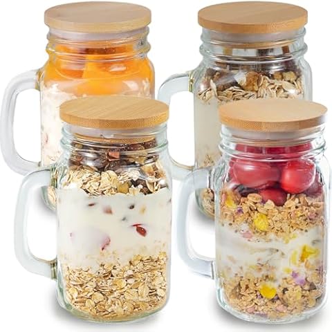 Leilifre 16 Oz Overnight Oats Containers Cover