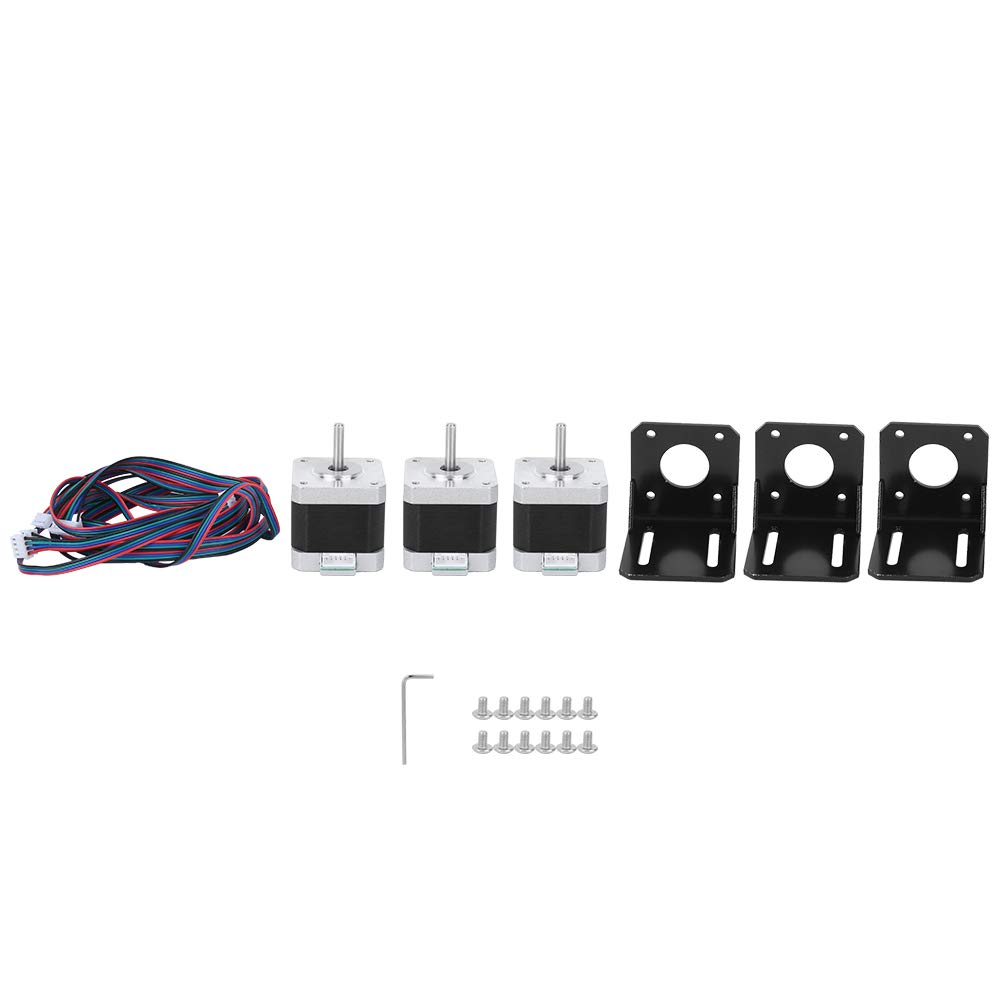 Stepper Motor, Stepper Motor Bipolar 12V 40mm 4 Stepper Motor with 2 Cables 42BYGHW609 1.7 a for CNC XYZ 3D Printer