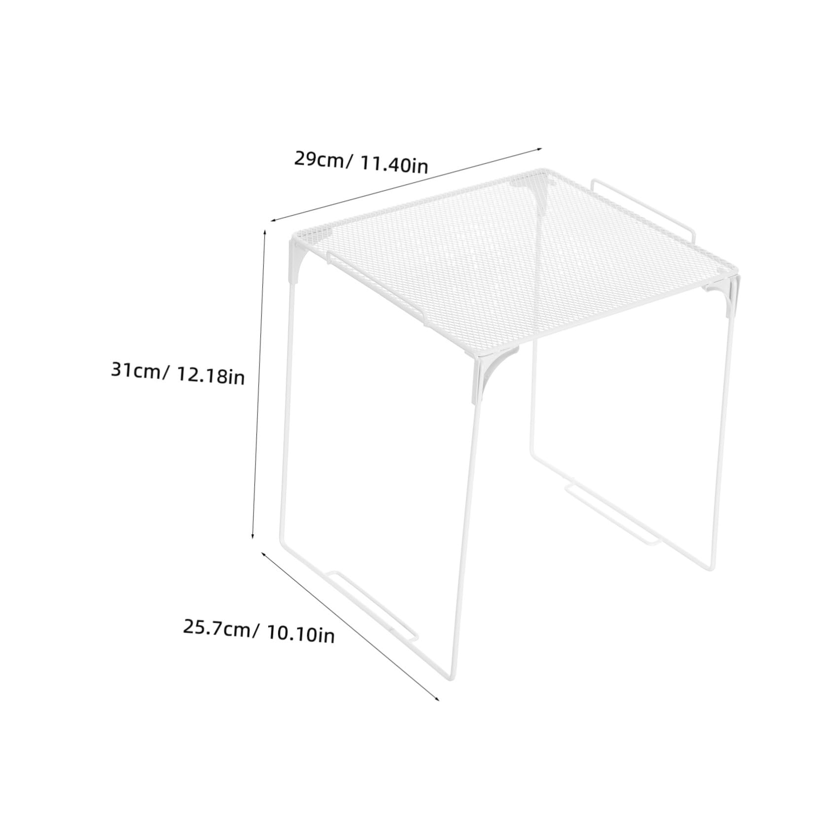 Rack da Dispensa Pieghevole Impilabile 2 Pezzi in Metallo