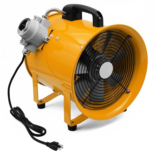 dreamdragon 12 Inch Explosion Proof Fan 3450 RPM Industrial Ventilator with 550W Motor 110V 60Hz for Hazardous Locations Paint Booths & Chemical Plants