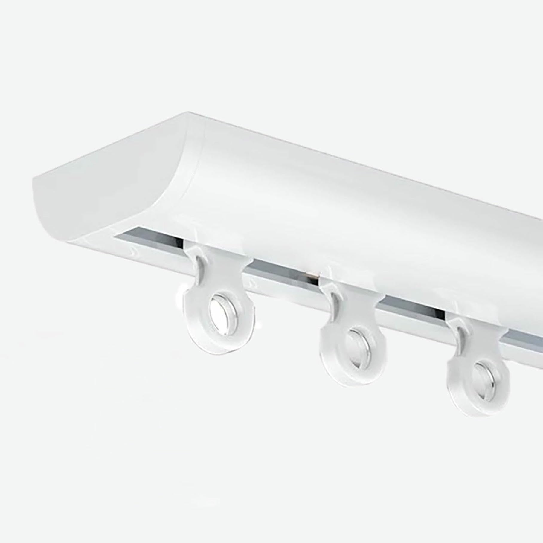 Curtain Track White Curtain Rail Pole Shower Curtain Rod, Ceiling Mount Curtain Slide Rail with Roller Hooks, Bedroom/Window/Privacy Space Sliding Curtain Bar,1.3m/4.3ft