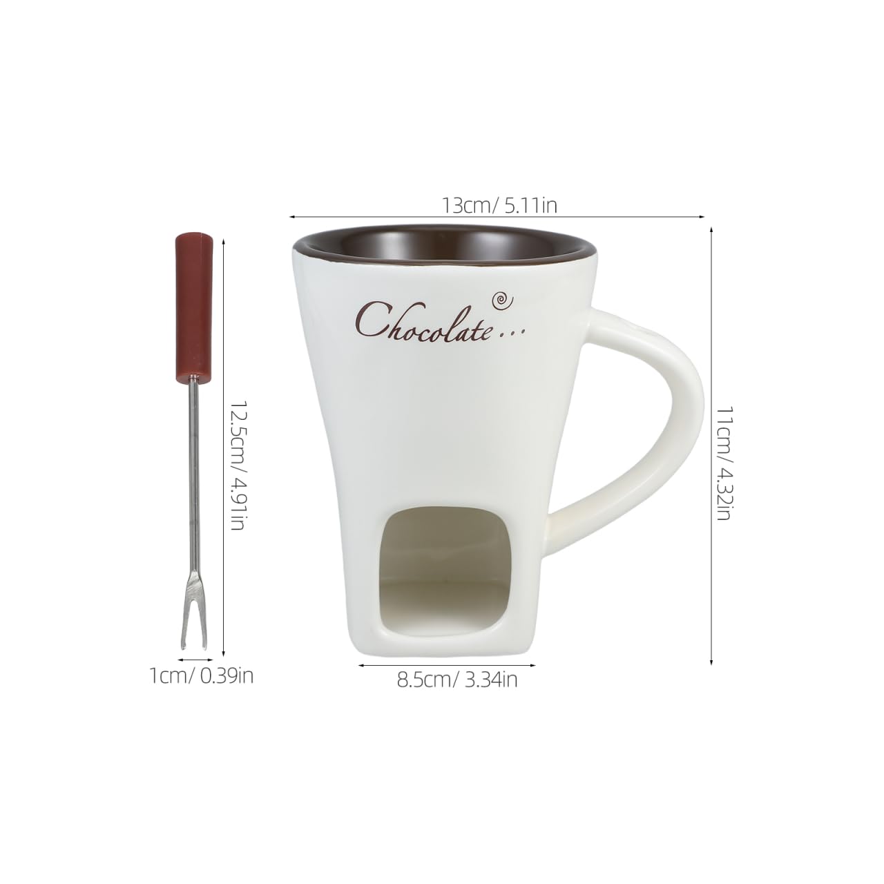 Garneck 2 Juegos Olla multifunción Hot Chocolate Taza Porcelana fundir Chocolate crisol de Fondue de Chocolate Mini Olla de Fondue Maceta Calentador de Queso cerámica