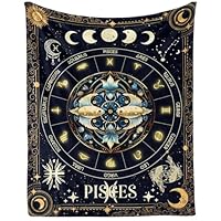 Homieblanket Pisces Zodiac Blanket for Boys Girls, Secret Astrology Themed Design Printed Throw Blankets for Kids Lap, Chair Sofa, Soft Fleece Cozy Blanket, 40\"x 50\"