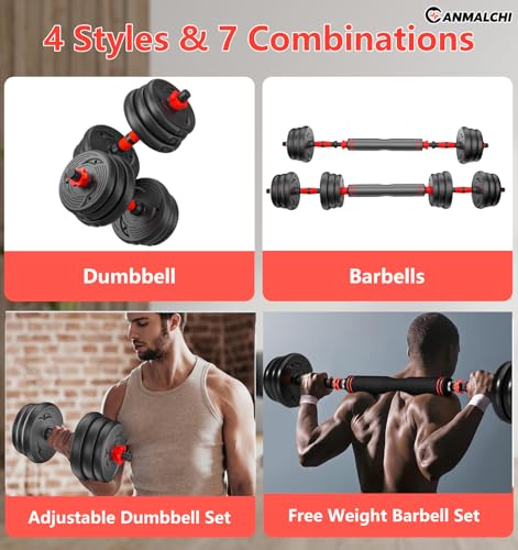 Verstellbar Gewichte Hanteln Set 15KG 20KG 30KG Indoor Workout Schwarze Hantelset Langhantel Perfekt für Bodybuilding Fitness Gewichtheben Training Heimfitnessgeräte – Bild 5