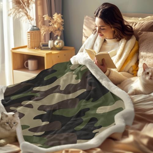 Sleepwish STR0116547316 Green Camouflage Fleece Throw Blanket thumb #2