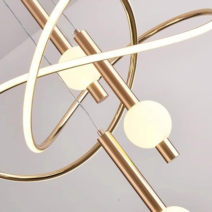 Image of LED Chandelier for Dining Table, Height-Adjustable Hanging Lamp for Breakfast Table, Hanging Light for Home Decoration (CH49 GD)