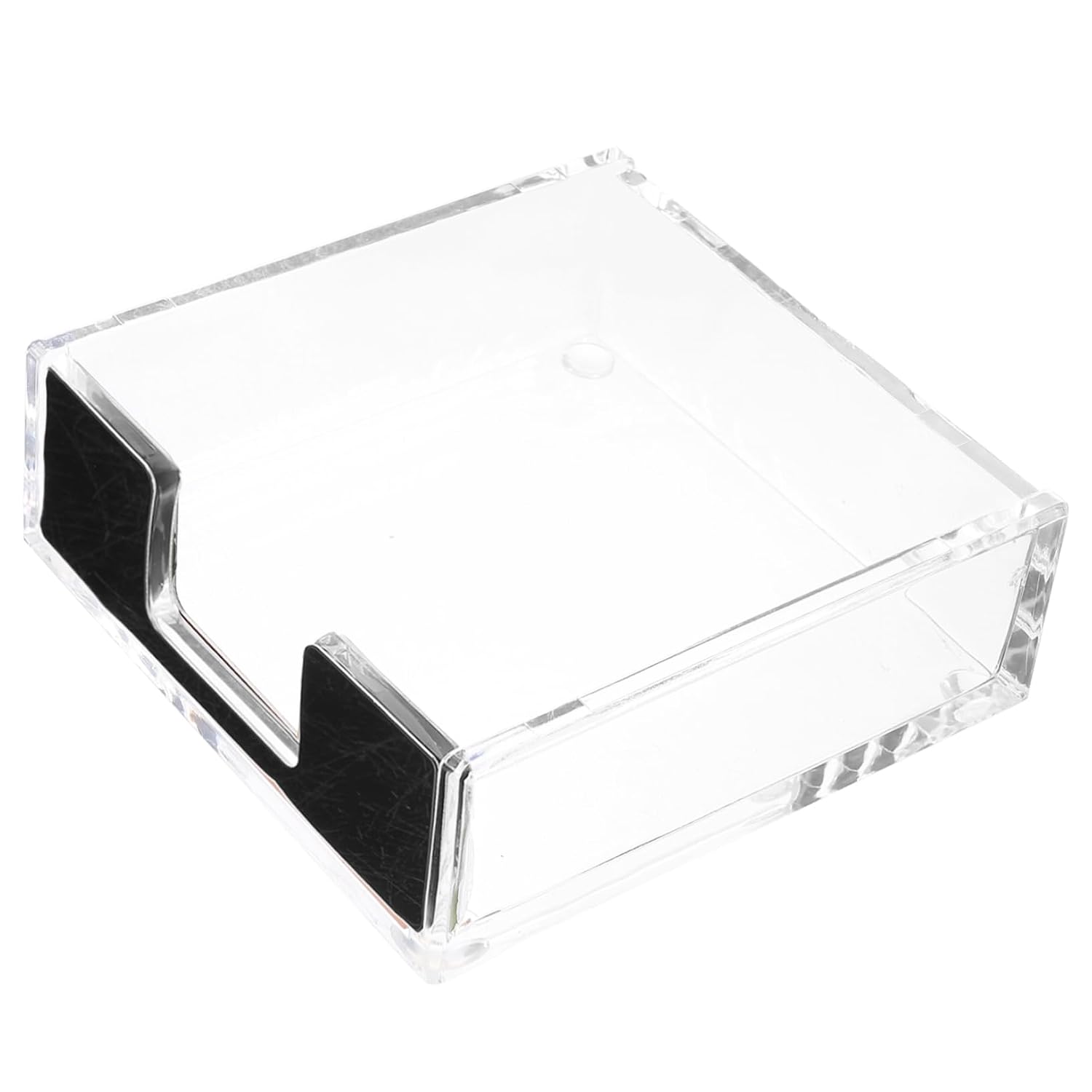 Homoyoyo Clear Memo Pad Holder Dispenser for Desk Organization Compact Note Storage Box for Memo Pads Cards and Paperclips Stylish Office Accessory