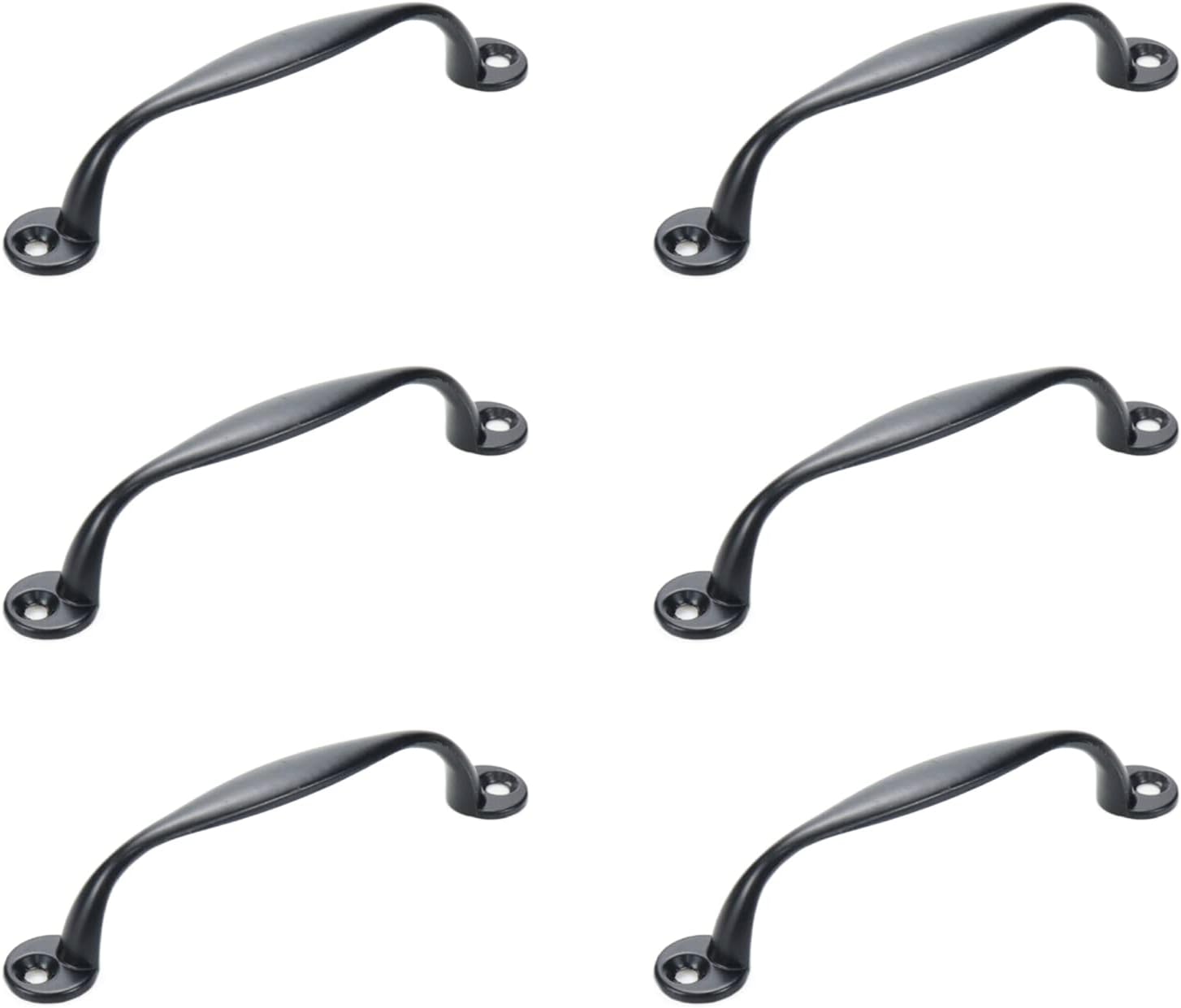 Savagrow 6pcs Arch Curved Handles Black Vintage Drawer Pulls, 3