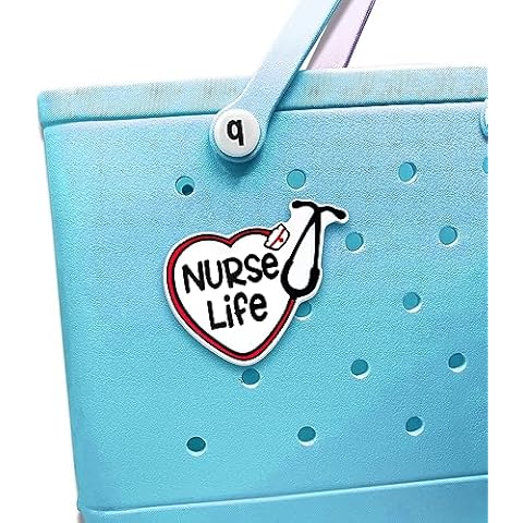 SHIYIXING Nurselife Charms for Bogg Bag, Bogg Bag Charms Accessories,Decorative Charm for Beach Tote Bag Rubber Beach Bag Cover