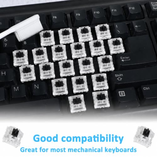 Image of 72 Black Mechanical Keyboard Switches 3Pin Key Clicker Replacement