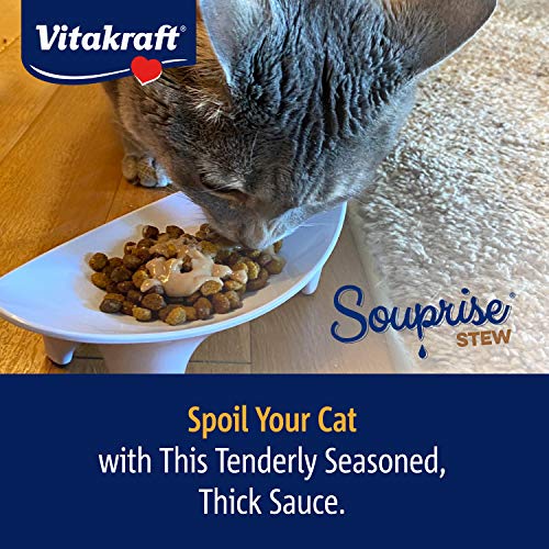 Vitakraft Souprise Stew Wet Cat Treat - Salmon and Carrot - Lickable Treat or Dry Cat Food Topper - Multi Pack of 4 - Image 5