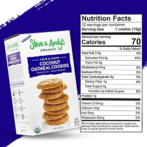 Steve & Andy'S Steve & Andy’S Organic Gluten-Free Crisp Vegan Coconut Oatmeal Cookies thumb #2