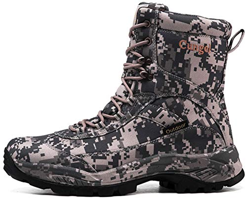 cungel Men's Tactical Military Boot Waterproof Digital Camo Work Combat Boots 8 Inch Lightweight Breathable Durable High-Cut(Digital camo,11)