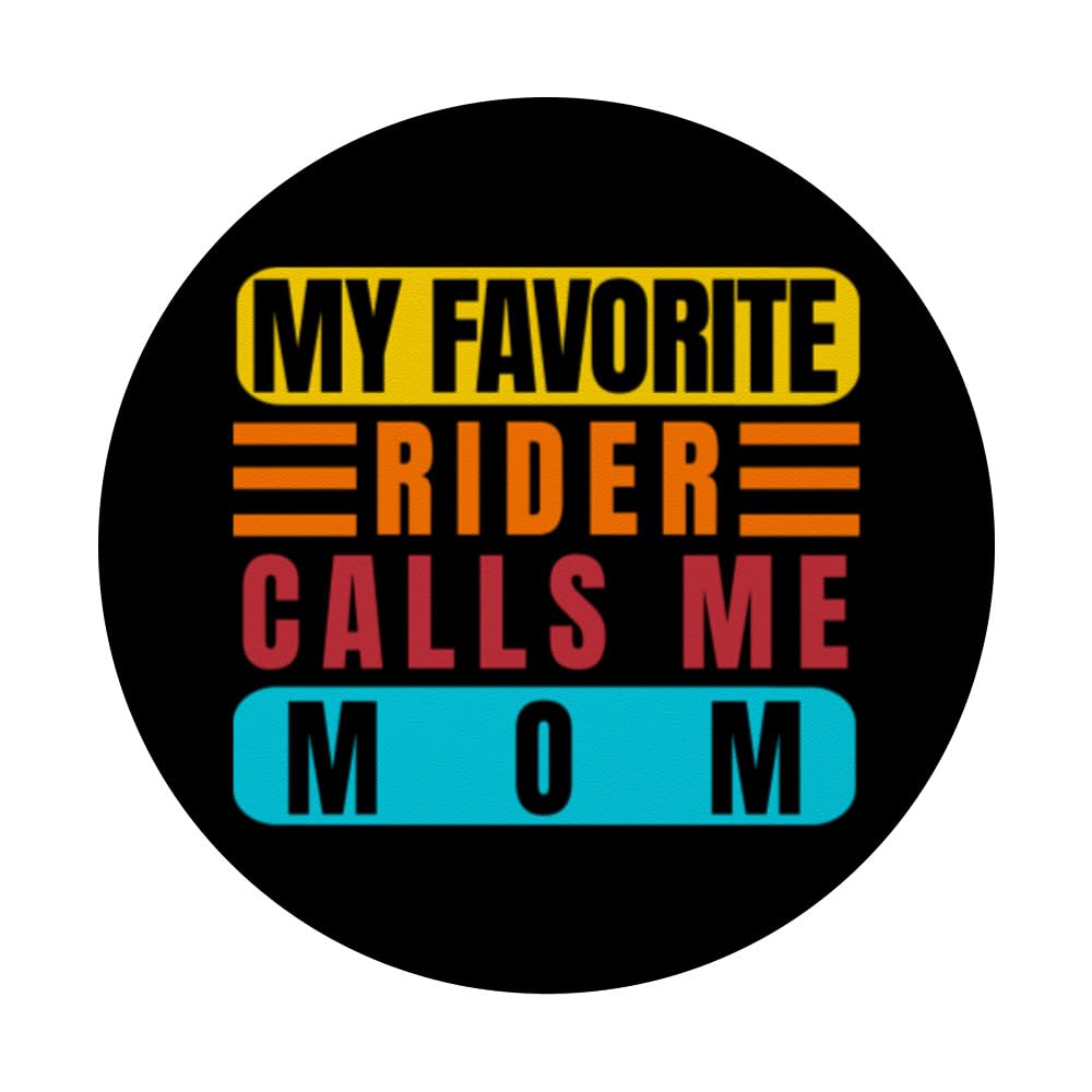 My Favorite Rider Calls Me Mom - Horse Rider PopSockets Swappable PopGrip, Black - Image 3