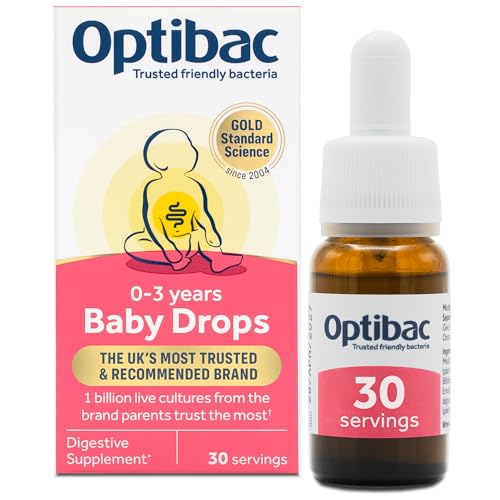 Optibac Baby Drops - Vegan Baby Live Cultures - Most Trusted By Parents - Suitable for Newborns Babies & Infants - 10ml - 30 Day Supply