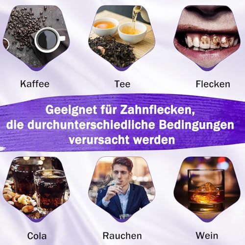 Lila Zahnpasta für Zahnaufhellung, 30ML Lila Zahnpasta für Strahlend Weiße Zähne Farbkorrektor, Tiefenreinigung, Zahnfleckenentfernung, Whitening, Zahnaufhellung