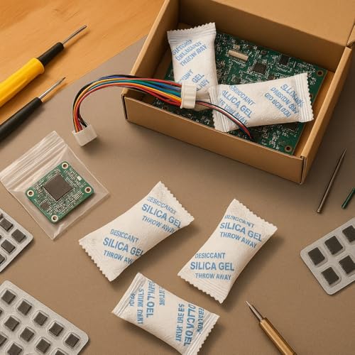 Image of Aontan Enterprise Silica Gel Sachets 2 Gram (Pack of 50) | Moisture Absorber Desiccant | Anti Damp Silica Gel Pouches for Shoes, Clothes, Electronics, Camera, Car & Storage