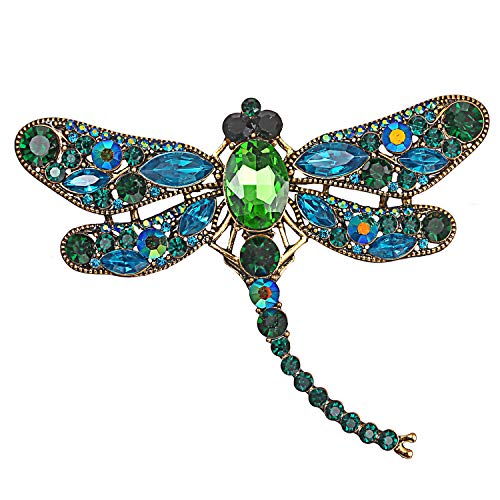 Image of Dragonfly Brooches Pretty Insect Rhinestone Crystal Brooch Pin Cubic Zirconia Lapel Pins Elegant Dress Accessories Jewelry Boutonniere Corsage for Hat Bag Suit Tie Wedding Birthday Valentine's Day Gifts Cocktail Party Art Deco for Women Girl Men