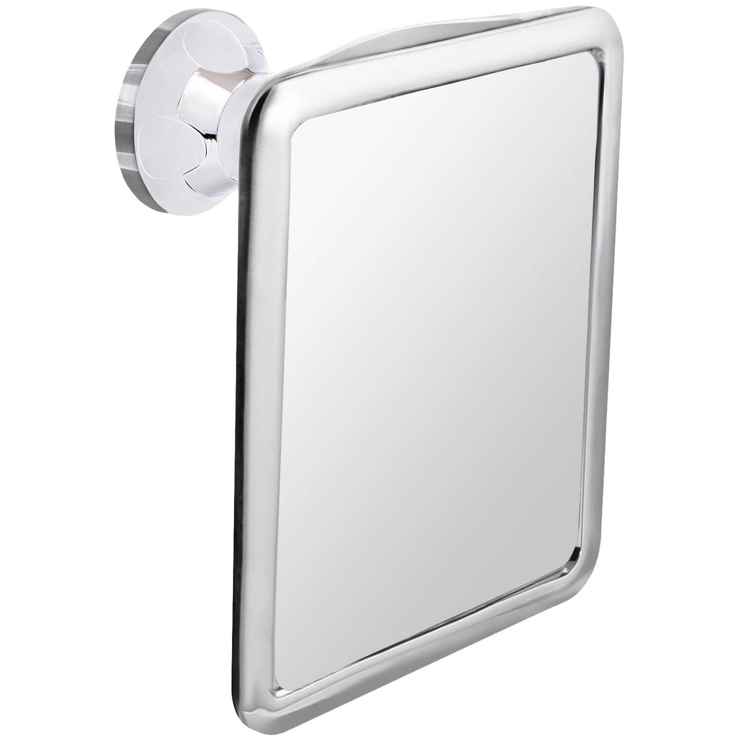 Mirrorvana Chrome (No Razor Holder) Fogless Shower Mirror For Shaving With Upgraded Suction, Dual Anti Fog Design, Shatterproof Surface & 360° Swivel, 8" X 7" Chrome