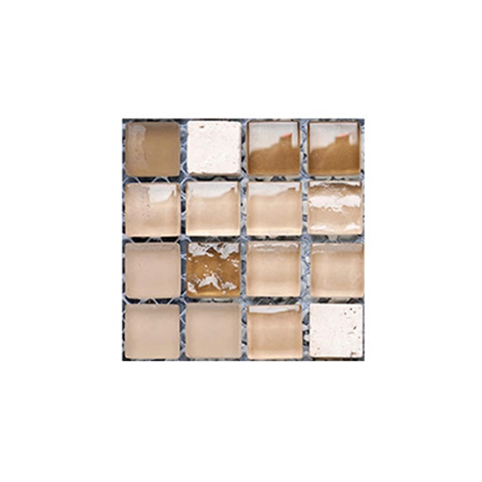 Stick On Tiles 10Pcs Mosaic Sticker Tiles Labelstock Bathroom Floor Tile Adhesive Kitchen Backsplash Chap Worktop Kitchen Decor 10x10cm(8)