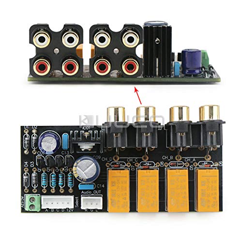 Davitu Electrical Equipments Supplies - 5 PCS/LTO AC 12 ~ 15V Controll Module 4 Channel Audio Switching Board/Audio Input signal Selector Relay Board + RCA