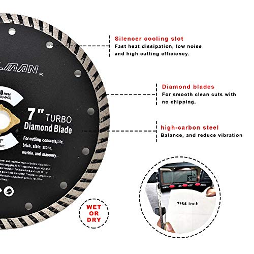 Toolman Premium Circular Saw Blade Universal Fit 7\" For Tile Marble Concrete STH028 - Thumbnail 6