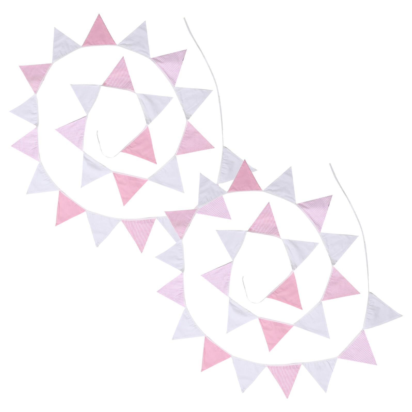 VILLCASE 2 Piezas Banderines Diseño Encantador de Algodón Triangulares y Atmósfera Festiva para de Fiesta Infantil y Boda para Cumpleaños y