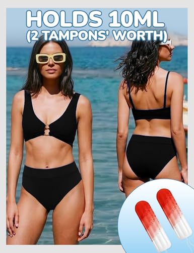 Image of Period Swimwear for Teens Women High Waisted Swimsuit Bikini Bottoms Menstrual Swim Bottoms Tankini Bathing Suit
