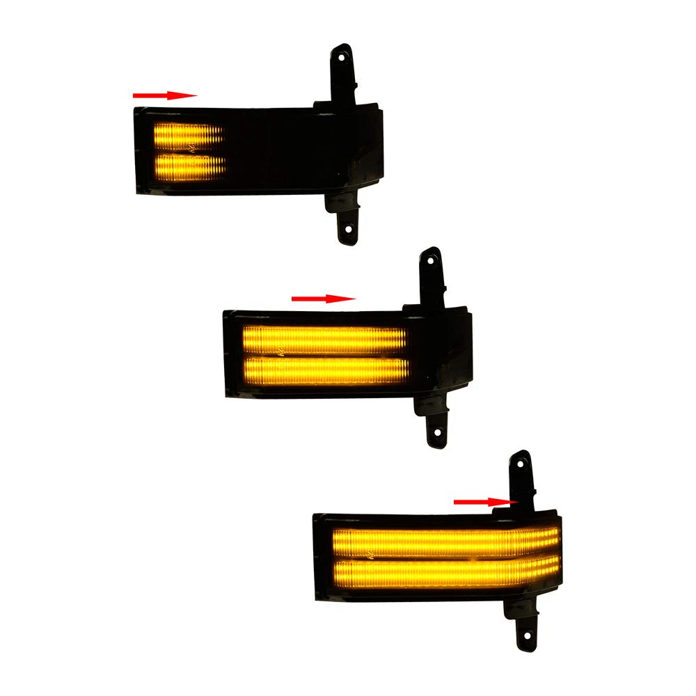 Astra Depot 2X Dynamic Amber LED Towing Side Mirror Turn Signal Light DRL Parking Lamp Compatible For Chevrolet Silverado 1500 2500HD 3500HD GMC Sierra 1500 2500HD 3500HD 2015-2018, Smoke Lens