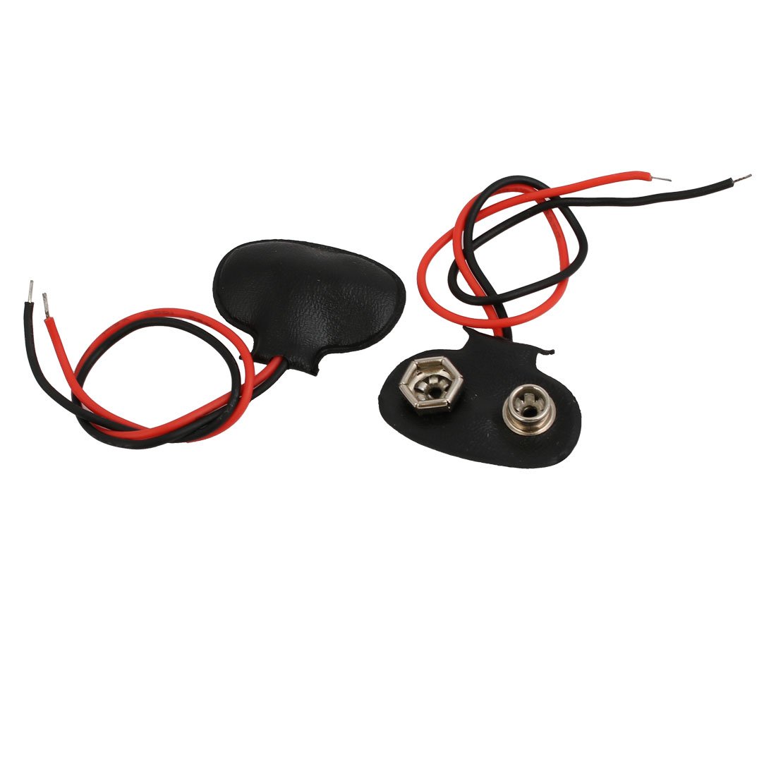 uxcell 10 Pcs Faux Leather Housing T Type Clip Connector for 9V Battery