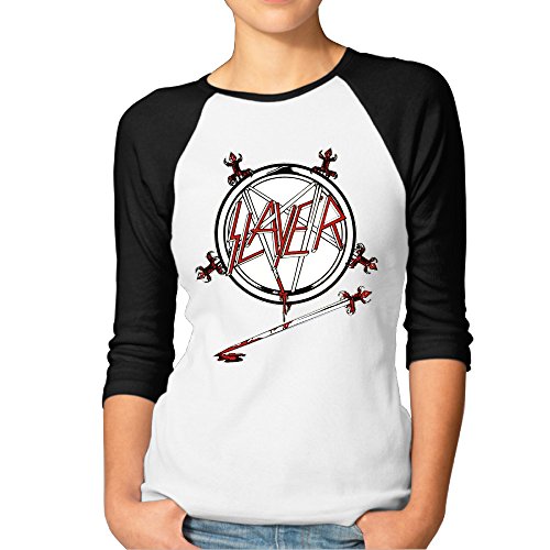 Women's 3/4 Sleeve Slayer Haunting The Chapel Jersey Raglan Shirts