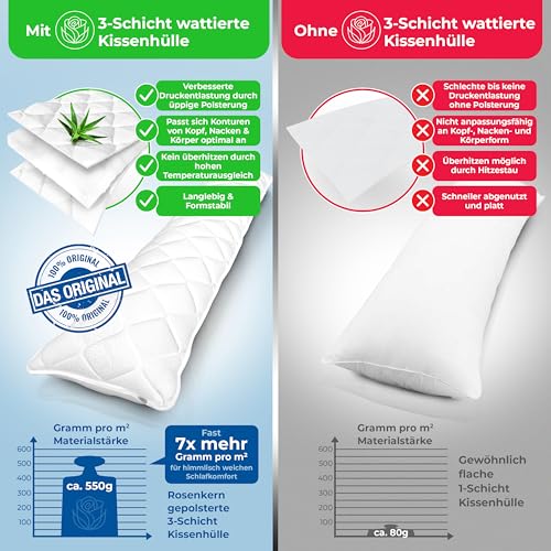 Rosenkern Seitenschläferkissen - [Made in Germany]