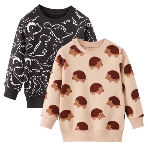 Image of Toddler Boys Crewneck Sweatshirt, Cotton Long-Sleeve Pullover Cartoon Print
