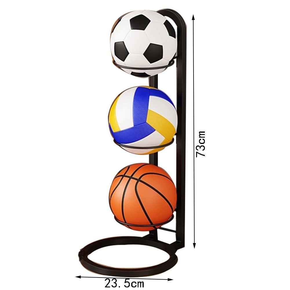 Stojak do przechowywania piłek sportowych do koszykówki i piłki nożnej 23,5 x 73 cm, idealny do domu i na siłownię, wytrzymały stojak na piłki, idealny dla sportowców