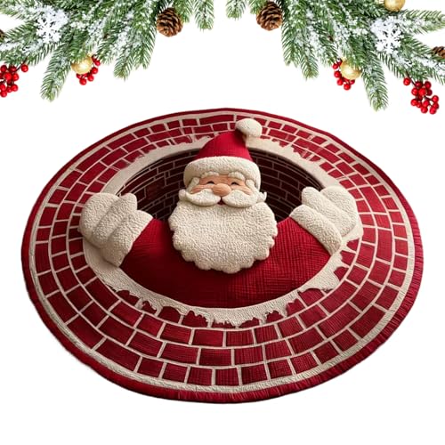 Lrtyui クリスマス ドアマット,滑り止め キッチン ドアマット | クリスマス 3D エリアラグ | 玄関用・庭用・床用・テラス用・家庭用・屋外用・寝室用・リビング用・キッチン用・ポーチ用・室内用