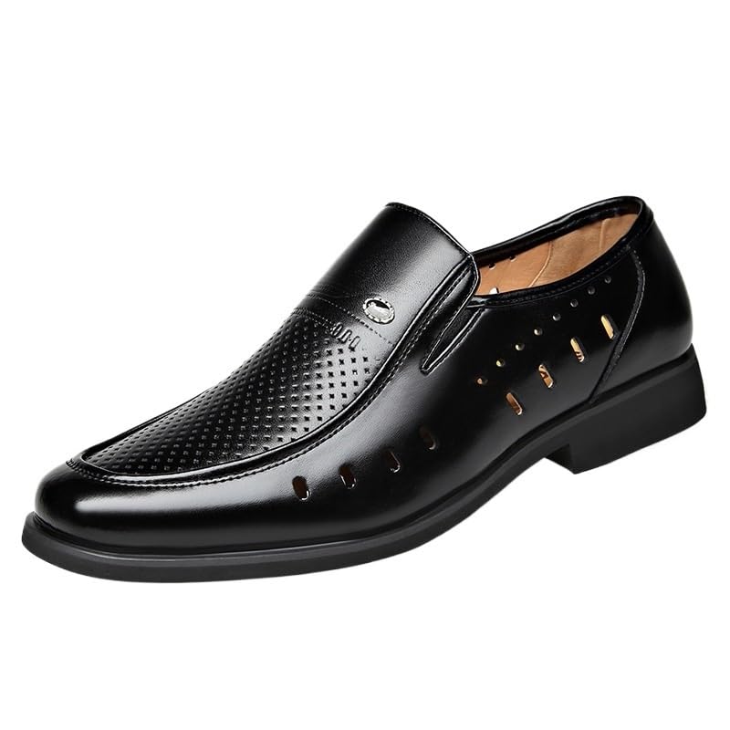 Men's Breathable Leather Wingtip Brogue Oxfords Men's Business Casual Loafers Patent Leather Formal Oxford Slip On Dress Shoes