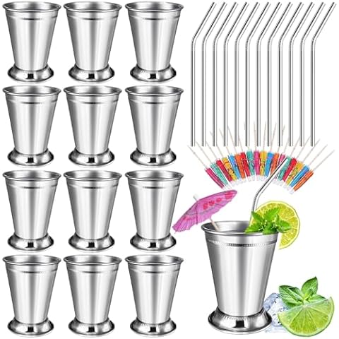 LAIAMER 12 Sets Mint Julep Cups Cover