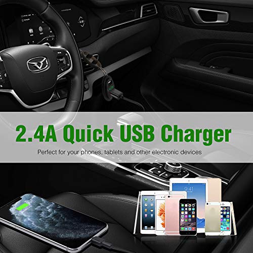 Homdec Quick Charge 4.8A 12V USB Outlet, Waterproof Dual USB Power Outlet with Voltmeter LED Digital Display, USB Charger Socket for 12V/24V Car, Golf Cart, Boat, RV, Motorcycle, Truck and More