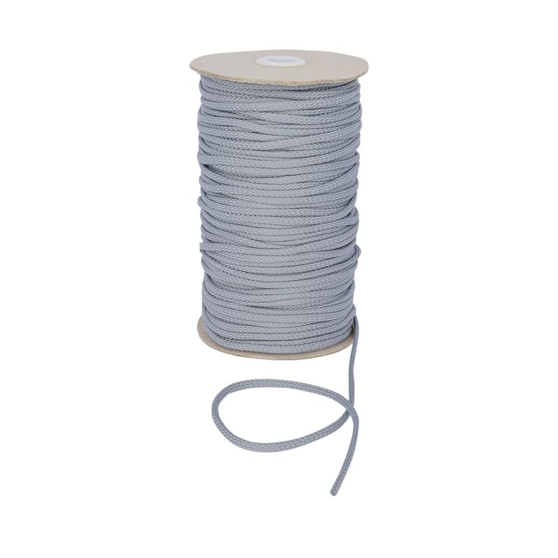 Durable Anorak Braided Cord - 4mm Wide Polyester Drawstring Cord Laces Hoodie String Jogger string clothing cord lace tying lanyard rope craft project (Silver Grey,10)-Craft Queen LTD