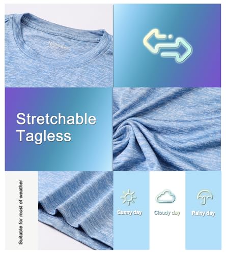 5 Pack Boys&Girls Athletic Quick Dry Long Sleeve Youth Performance Activewear T-Shirt for Kids4