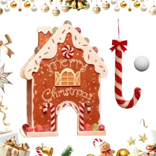 YTDZR Juego de Golf de casita de Jengibre, 2026. Nuevo Kit de Juego de Golf con Forma de casita de Jengibre con Bastones de Caramelo, Palos y Pelotas. Regalos navideños Divertidos.(6 Ball Set)