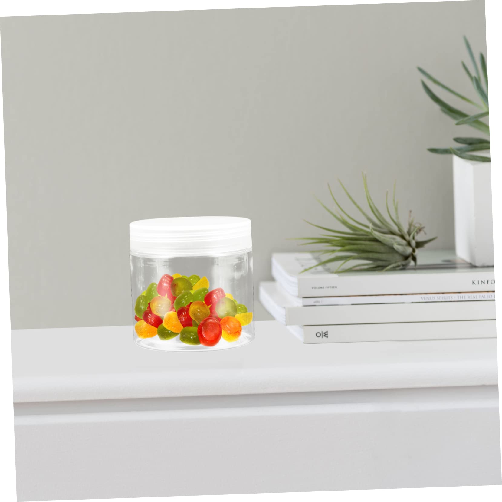Set 20 Bottiglie Trasparenti in Plastica da 200ml Chiusura Ermetica Forma Rotonda per Conservare Cibo Fresco e Sicuro per Feste e Cucina