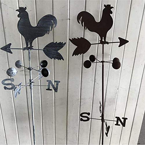 LGFB Metallo Banderuola 1pcs Calzini Esterna del Giardino di Spin Ornamento Tempo Vetro Robusto e Durevole Usato per osservare la direzione del Vento 26x26x120cm