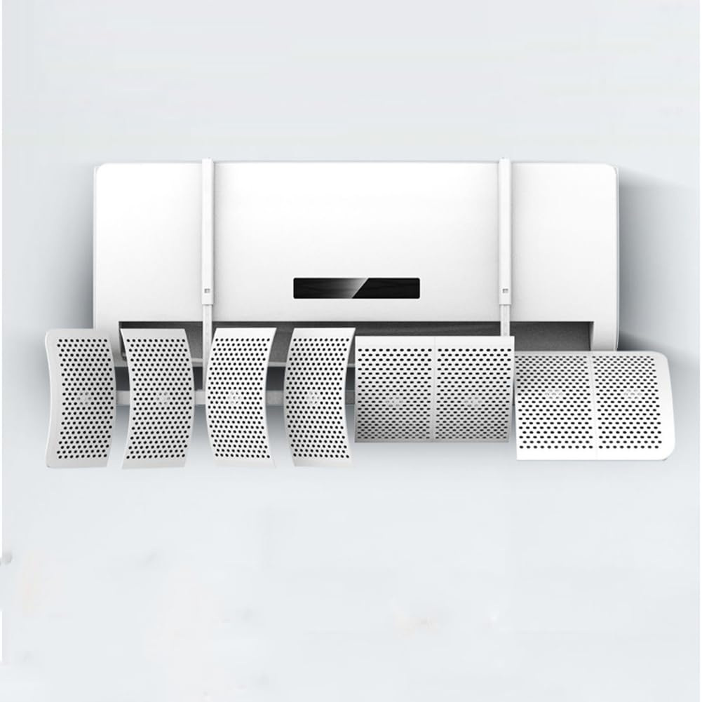 Air Conditioner Deflector,8-Blade 360° Adjustable Anti Direct Blowing Split Deflector Change Wind Direction for Wall Mounted Air Conditioners,White
