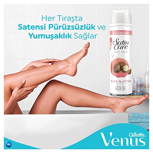 Gillette Venus Satin Care Kadın Tıraş Jeli Kuru Ciltler, 200 ml