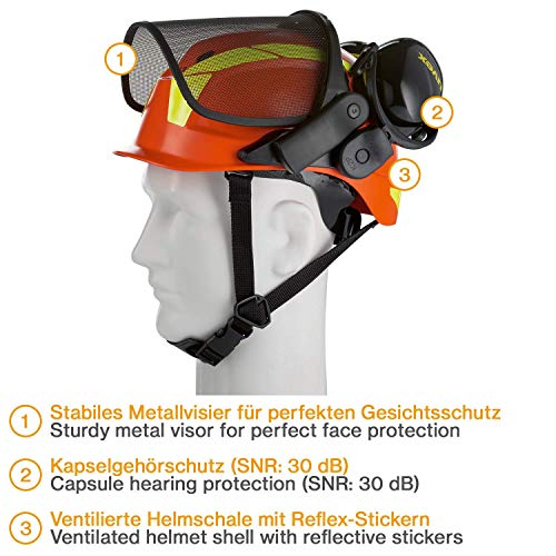 Foto von Uvex Pheos Forestry - Forsthelm mit Gehör- und Gesichtsschutz - SNR: 30dB - Farbe: Orange